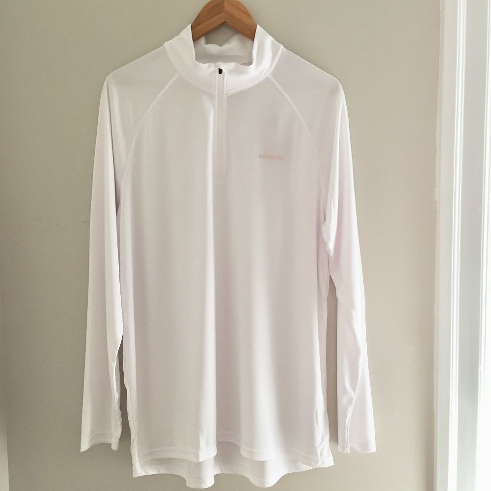 Ogeenier Activewear 1/4 Zip White Running Shirt XL NEW